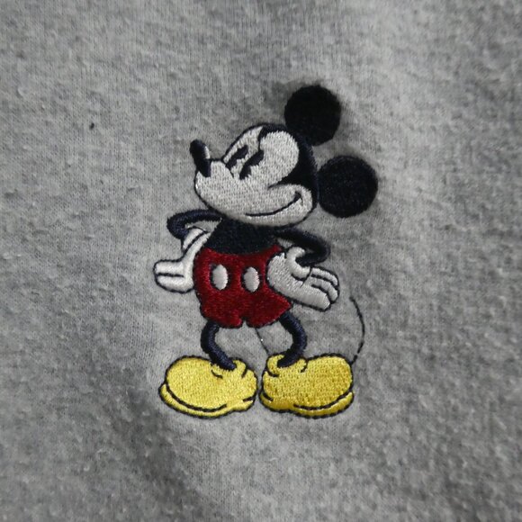 DISNEY STORE | XXL | Grey Zip-Up Hoodie | Embroidered Mickey Mouse Motif - Picture 2 of 16